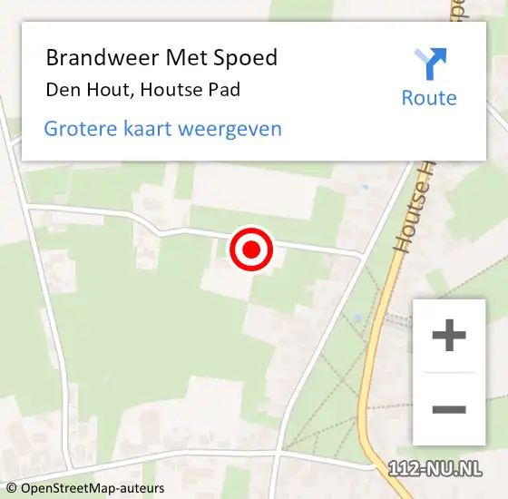 Locatie op kaart van de 112 melding: Brandweer Met Spoed Naar Den Hout, Houtse Pad op 31 maart 2015 18:43