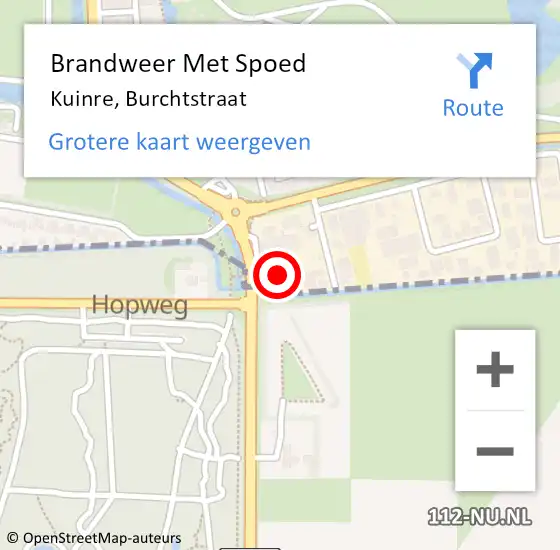 Locatie op kaart van de 112 melding: Brandweer Met Spoed Naar Kuinre, Burchtstraat op 31 maart 2015 18:45