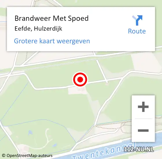 Locatie op kaart van de 112 melding: Brandweer Met Spoed Naar Eefde, Hulzerdijk op 31 maart 2015 18:58