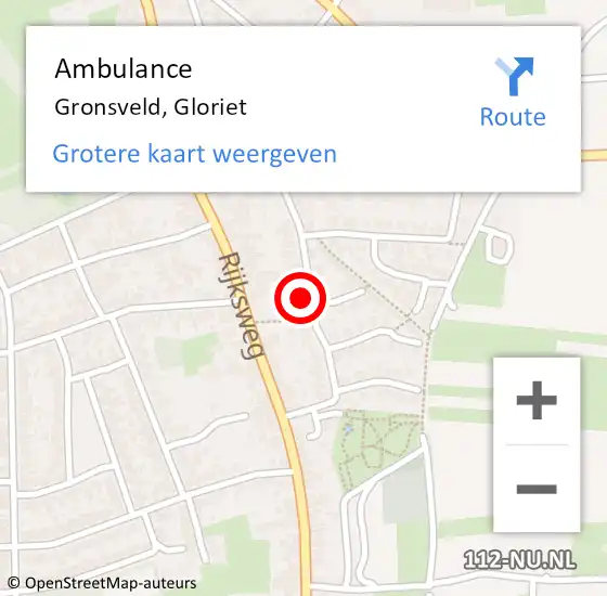 Locatie op kaart van de 112 melding: Ambulance Gronsveld, Gloriet op 3 november 2013 16:15