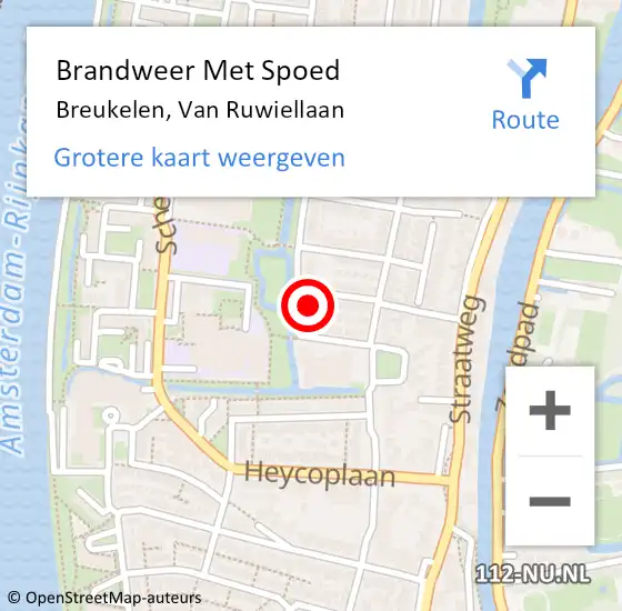 Locatie op kaart van de 112 melding: Brandweer Met Spoed Naar Breukelen, Van Ruwiellaan op 31 maart 2015 19:00