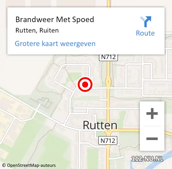 Locatie op kaart van de 112 melding: Brandweer Met Spoed Naar Rutten, Ruiten op 31 maart 2015 19:29