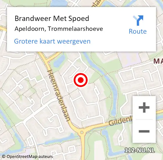 Locatie op kaart van de 112 melding: Brandweer Met Spoed Naar Apeldoorn, Trommelaarshoeve op 31 maart 2015 19:37