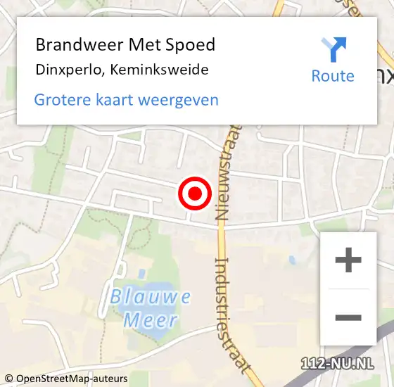 Locatie op kaart van de 112 melding: Brandweer Met Spoed Naar Dinxperlo, Keminksweide op 31 maart 2015 19:39