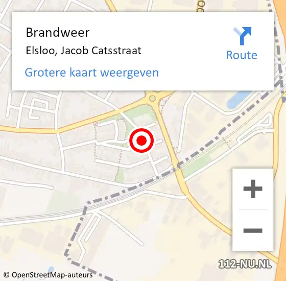 Locatie op kaart van de 112 melding: Brandweer Elsloo, Jacob Catsstraat op 31 maart 2015 19:41