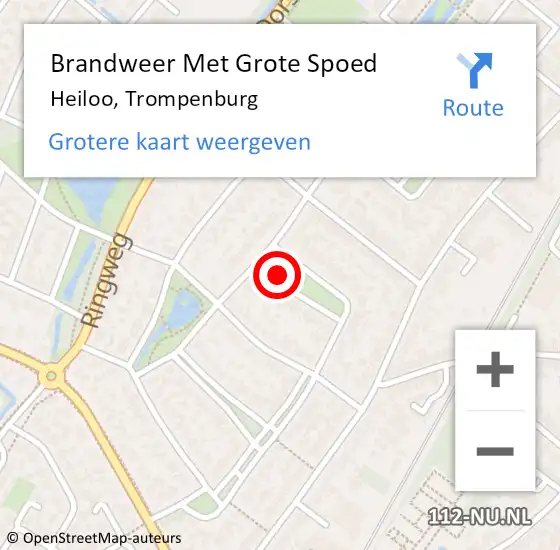 Locatie op kaart van de 112 melding: Brandweer Met Grote Spoed Naar Heiloo, Trompenburg op 31 maart 2015 19:48