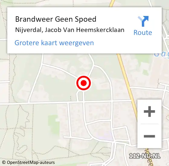 Locatie op kaart van de 112 melding: Brandweer Geen Spoed Naar Nijverdal, Jacob Van Heemskercklaan op 31 maart 2015 19:56