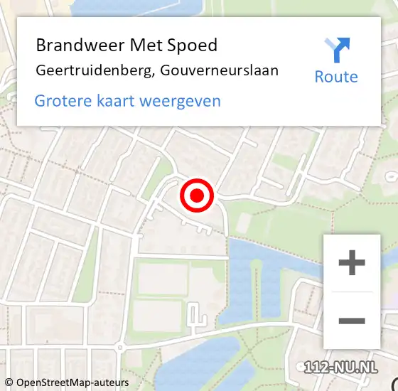 Locatie op kaart van de 112 melding: Brandweer Met Spoed Naar Geertruidenberg, Gouverneurslaan op 31 maart 2015 20:01