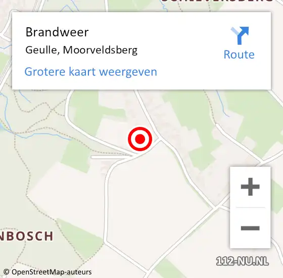 Locatie op kaart van de 112 melding: Brandweer Geulle, Moorveldsberg op 31 maart 2015 20:04