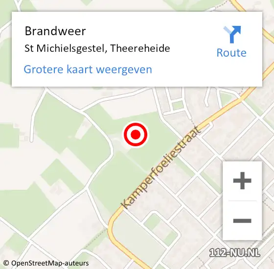 Locatie op kaart van de 112 melding: Brandweer St Michielsgestel, Theereheide op 31 maart 2015 20:13