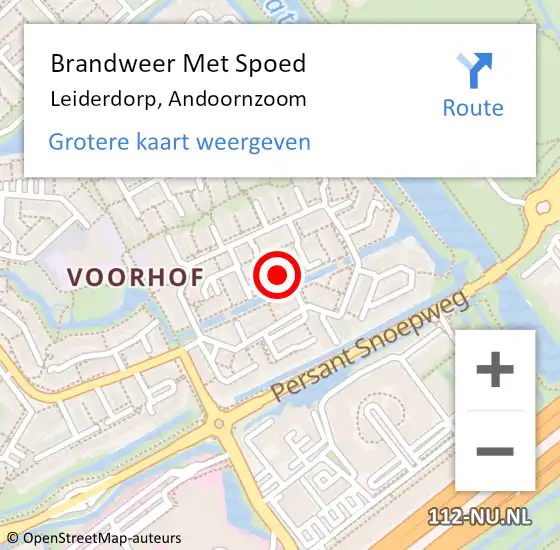 Locatie op kaart van de 112 melding: Brandweer Met Spoed Naar Leiderdorp, Andoornzoom op 31 maart 2015 20:25