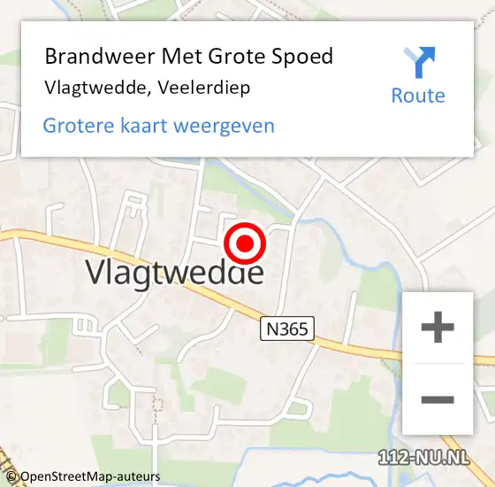 Locatie op kaart van de 112 melding: Brandweer Met Grote Spoed Naar Vlagtwedde, Veelerdiep op 31 maart 2015 20:26