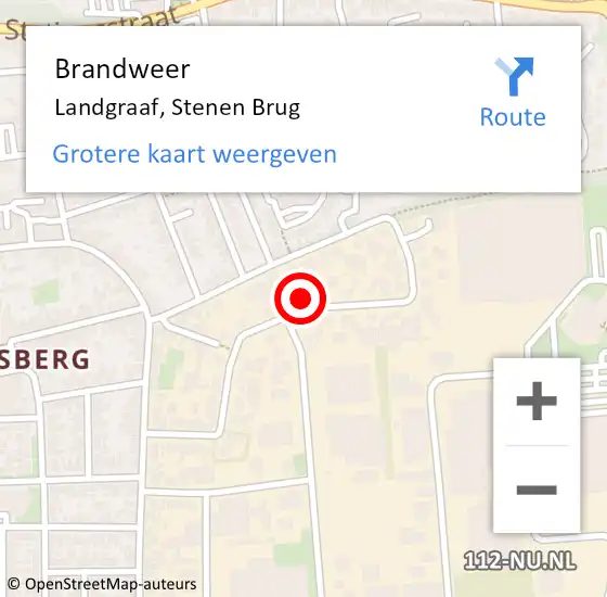 Locatie op kaart van de 112 melding: Brandweer Landgraaf, Stenen Brug op 31 maart 2015 20:31