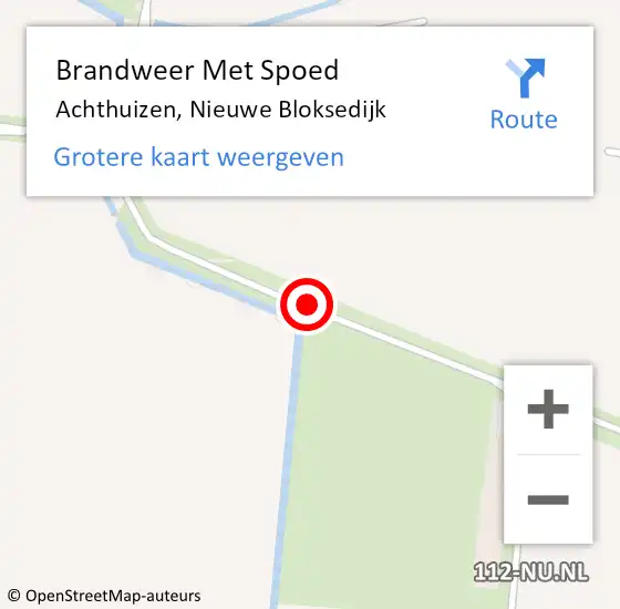 Locatie op kaart van de 112 melding: Brandweer Met Spoed Naar Achthuizen, Nieuwe Bloksedijk op 31 maart 2015 20:31