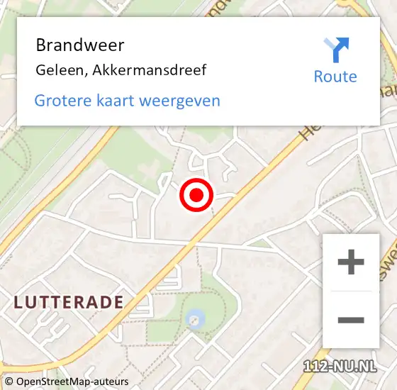 Locatie op kaart van de 112 melding: Brandweer Geleen, Akkermansdreef op 31 maart 2015 20:32