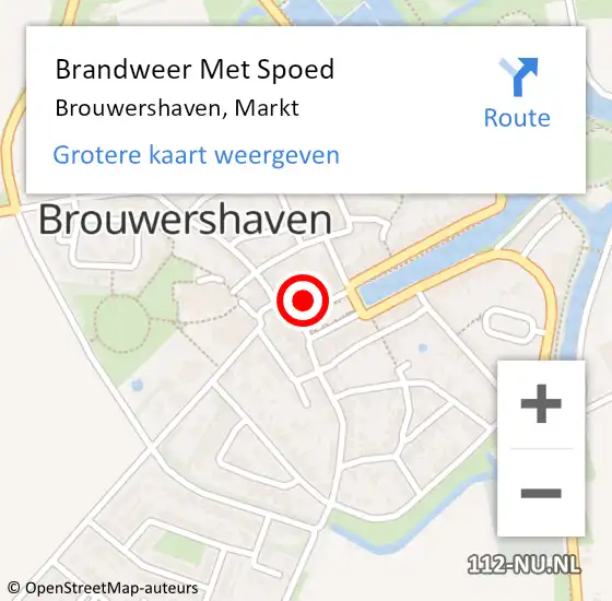 Locatie op kaart van de 112 melding: Brandweer Met Spoed Naar Brouwershaven, Markt op 31 maart 2015 20:34