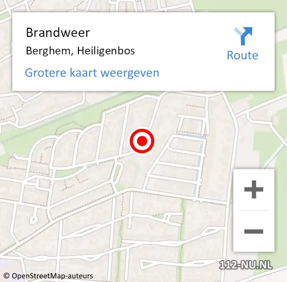 Locatie op kaart van de 112 melding: Brandweer Berghem, Heiligenbos op 31 maart 2015 20:39