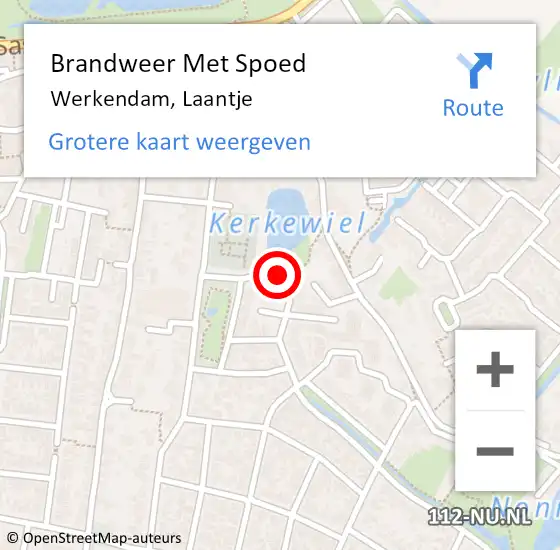 Locatie op kaart van de 112 melding: Brandweer Met Spoed Naar Werkendam, Laantje op 31 maart 2015 20:44