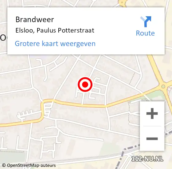 Locatie op kaart van de 112 melding: Brandweer Elsloo, Paulus Potterstraat op 31 maart 2015 21:03