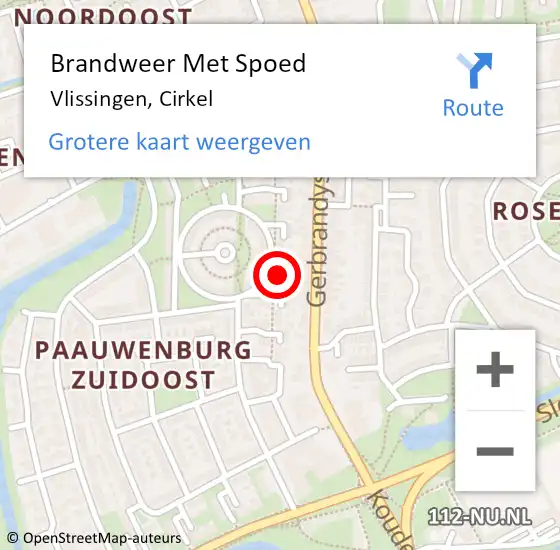 Locatie op kaart van de 112 melding: Brandweer Met Spoed Naar Vlissingen, Cirkel op 31 maart 2015 21:34