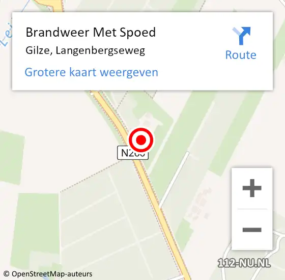Locatie op kaart van de 112 melding: Brandweer Met Spoed Naar Gilze, Langenbergseweg op 31 maart 2015 21:44