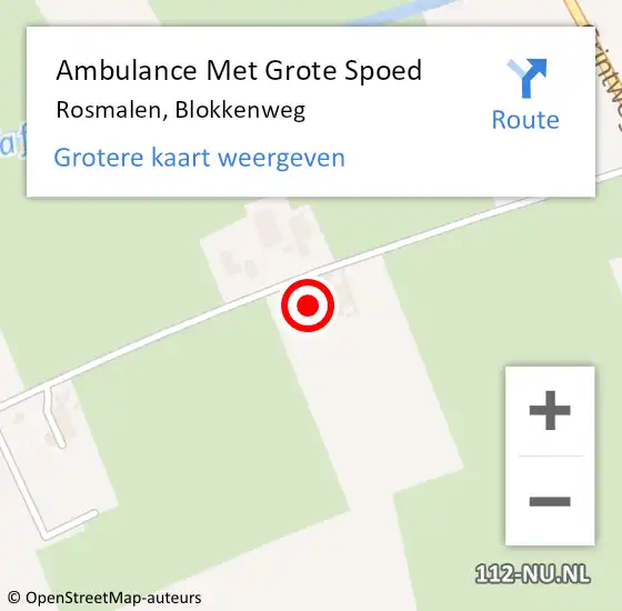 Locatie op kaart van de 112 melding: Ambulance Met Grote Spoed Naar Rosmalen, Blokkenweg op 31 maart 2015 21:50