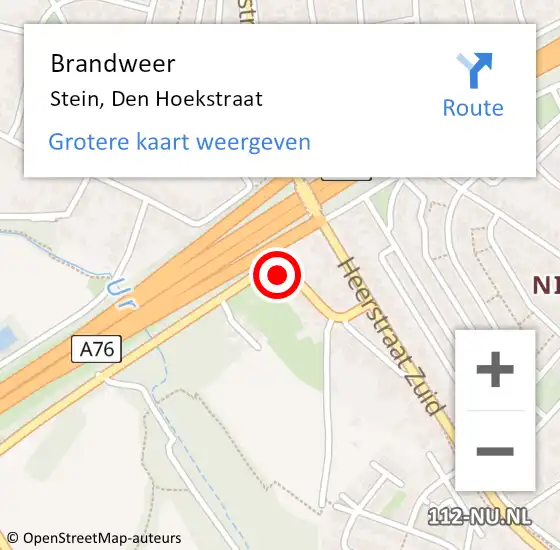 Locatie op kaart van de 112 melding: Brandweer Stein, Den Hoekstraat op 31 maart 2015 22:00