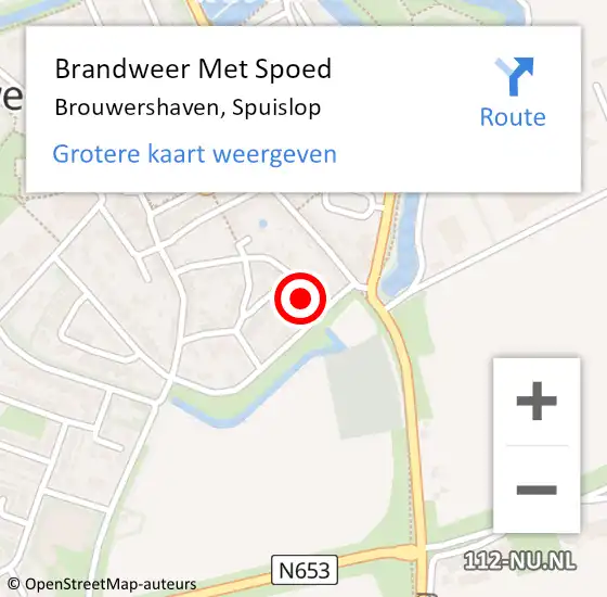 Locatie op kaart van de 112 melding: Brandweer Met Spoed Naar Brouwershaven, Spuislop op 31 maart 2015 22:22