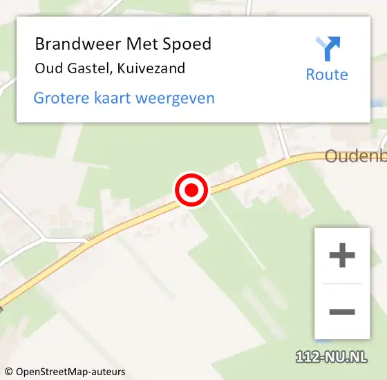 Locatie op kaart van de 112 melding: Brandweer Met Spoed Naar Oud Gastel, Kuivezand op 31 maart 2015 22:36