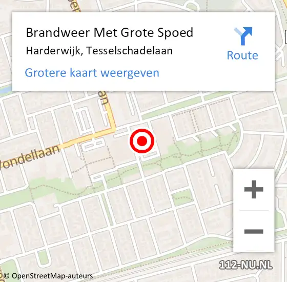 Locatie op kaart van de 112 melding: Brandweer Met Grote Spoed Naar Harderwijk, Tesselschadelaan op 31 maart 2015 23:50