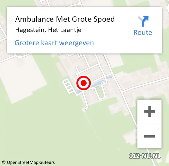 Locatie op kaart van de 112 melding: Ambulance Met Grote Spoed Naar Hagestein, Het Laantje op 1 april 2015 03:06