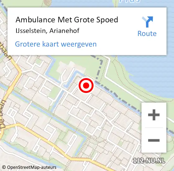 Locatie op kaart van de 112 melding: Ambulance Met Grote Spoed Naar IJsselstein, Arianehof op 1 april 2015 04:21