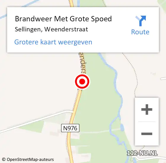 Locatie op kaart van de 112 melding: Brandweer Met Grote Spoed Naar Sellingen, Weenderstraat op 3 november 2013 17:22