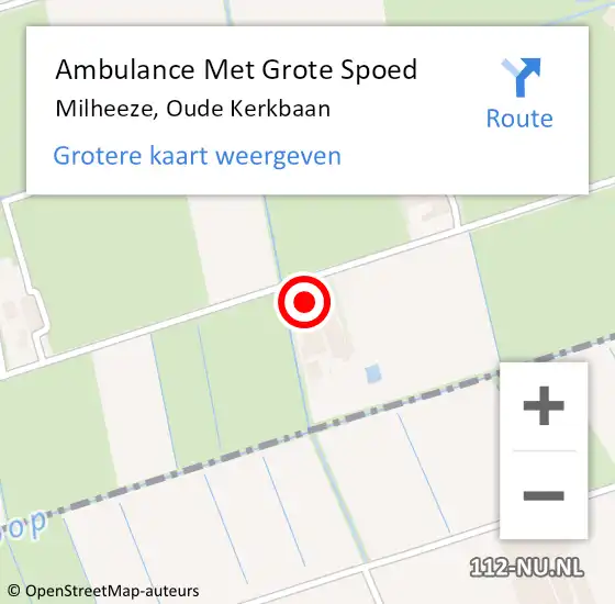 Locatie op kaart van de 112 melding: Ambulance Met Grote Spoed Naar Milheeze, Oude Kerkbaan op 1 april 2015 07:01