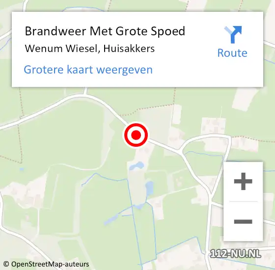 Locatie op kaart van de 112 melding: Brandweer Met Grote Spoed Naar Wenum Wiesel, Huisakkers op 1 april 2015 07:26