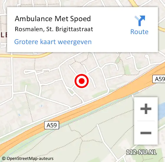 Locatie op kaart van de 112 melding: Ambulance Met Spoed Naar Rosmalen, St. Brigittastraat op 1 april 2015 07:35