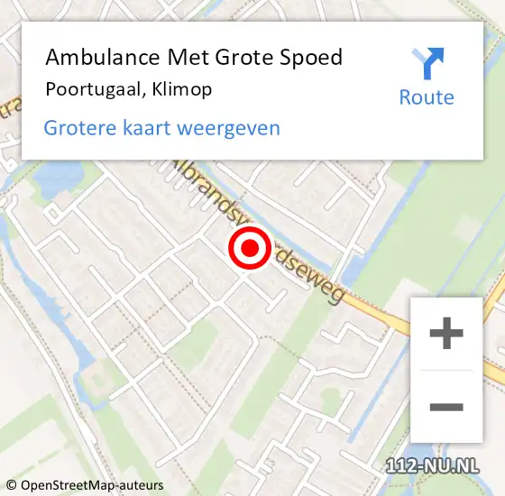 Locatie op kaart van de 112 melding: Ambulance Met Grote Spoed Naar Poortugaal, Klimop op 3 november 2013 17:29