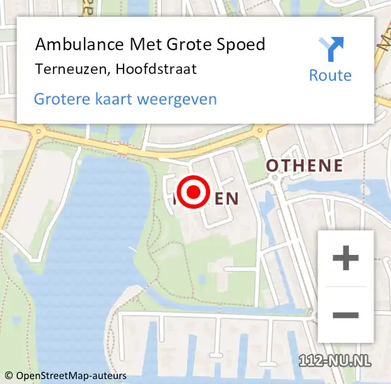 Locatie op kaart van de 112 melding: Ambulance Met Grote Spoed Naar Terneuzen, Hoofdstraat op 3 november 2013 17:31