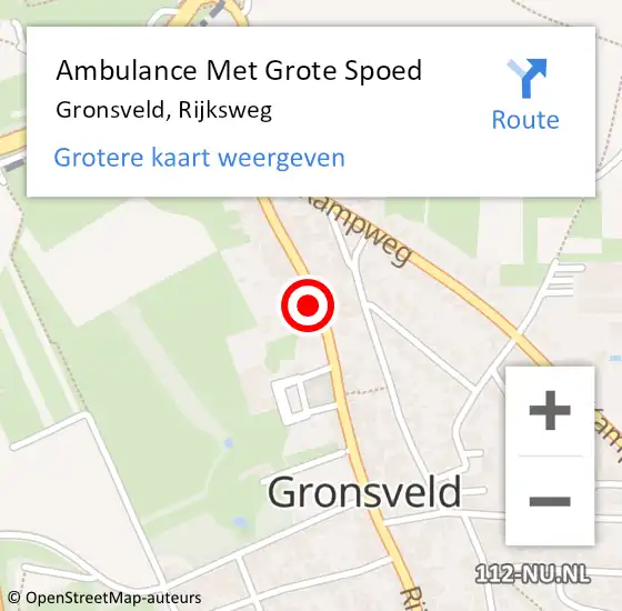 Locatie op kaart van de 112 melding: Ambulance Met Grote Spoed Naar Gronsveld, Rijksweg op 5 september 2013 17:11