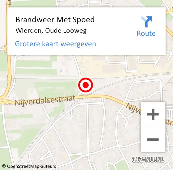 Locatie op kaart van de 112 melding: Brandweer Met Spoed Naar Wierden, Oude Looweg op 1 april 2015 14:25