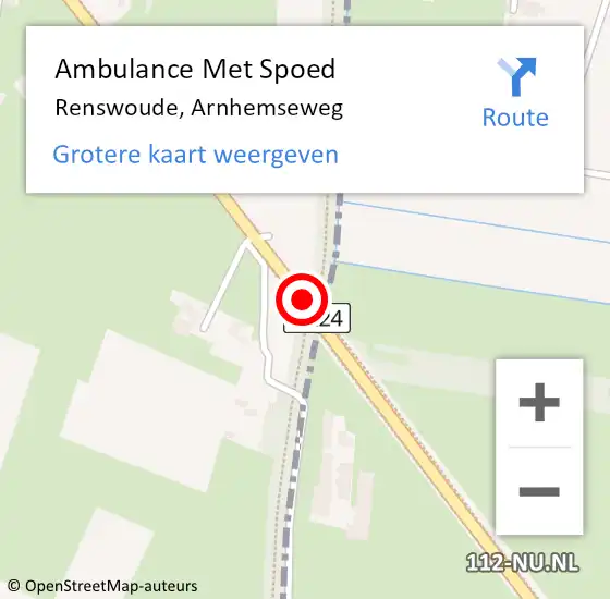 Locatie op kaart van de 112 melding: Ambulance Met Spoed Naar Renswoude, Arnhemseweg op 1 april 2015 14:32