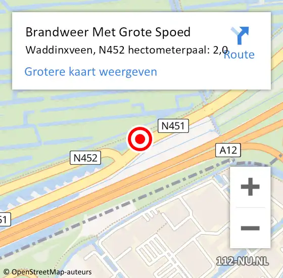 Locatie op kaart van de 112 melding: Brandweer Met Grote Spoed Naar Waddinxveen, Goudse Poort op 3 november 2013 18:31