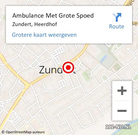 Locatie op kaart van de 112 melding: Ambulance Met Grote Spoed Naar Zundert, Heerdhof op 3 november 2013 18:32