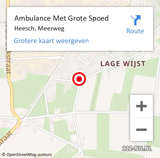 Locatie op kaart van de 112 melding: Ambulance Met Grote Spoed Naar Heesch, Meerweg op 1 april 2015 16:02