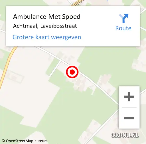 Locatie op kaart van de 112 melding: Ambulance Met Spoed Naar Achtmaal, Laveibosstraat op 1 april 2015 18:04