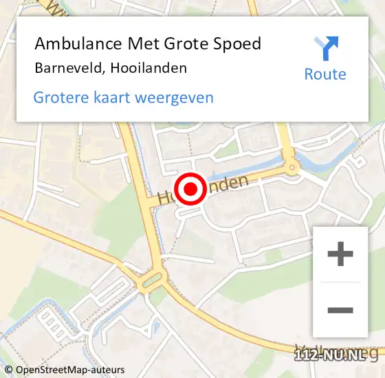 Locatie op kaart van de 112 melding: Ambulance Met Grote Spoed Naar Barneveld, Hooilanden op 1 april 2015 19:29