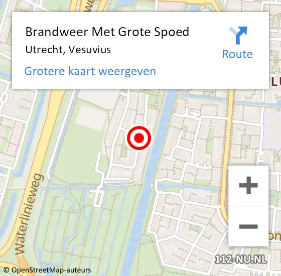 Locatie op kaart van de 112 melding: Brandweer Met Grote Spoed Naar Utrecht, Vesuvius op 1 april 2015 20:23