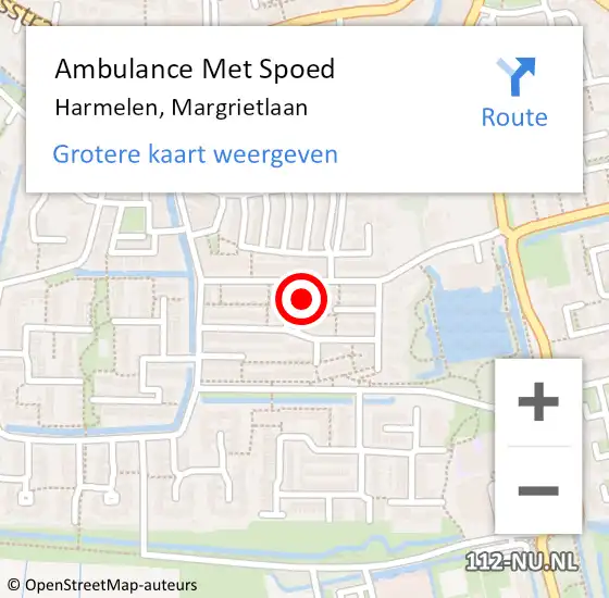 Locatie op kaart van de 112 melding: Ambulance Met Spoed Naar Harmelen, Margrietlaan op 1 april 2015 20:27