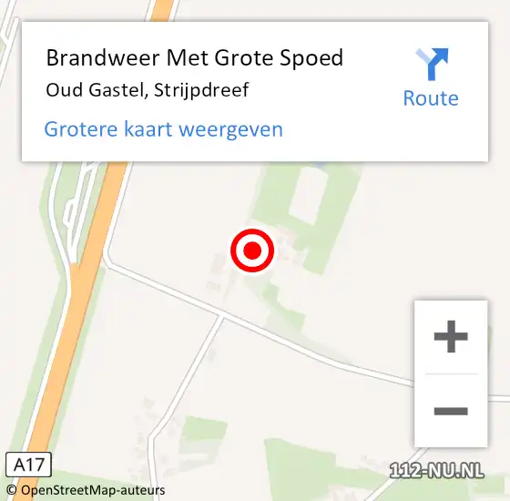 Locatie op kaart van de 112 melding: Brandweer Met Grote Spoed Naar Oud Gastel, Strijpdreef op 2 april 2015 01:06