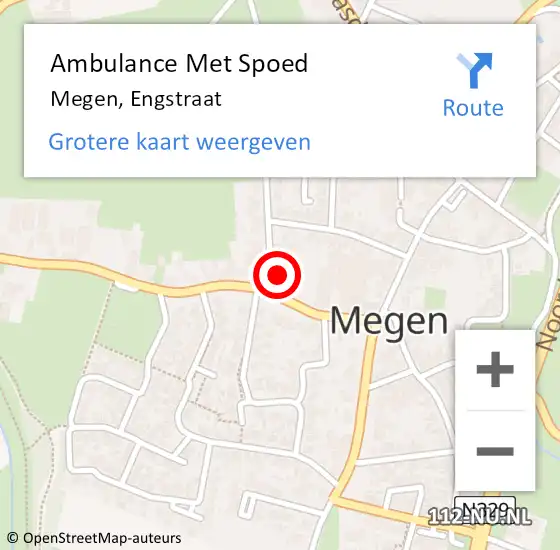 Locatie op kaart van de 112 melding: Ambulance Met Spoed Naar Megen, Engstraat op 2 april 2015 05:18